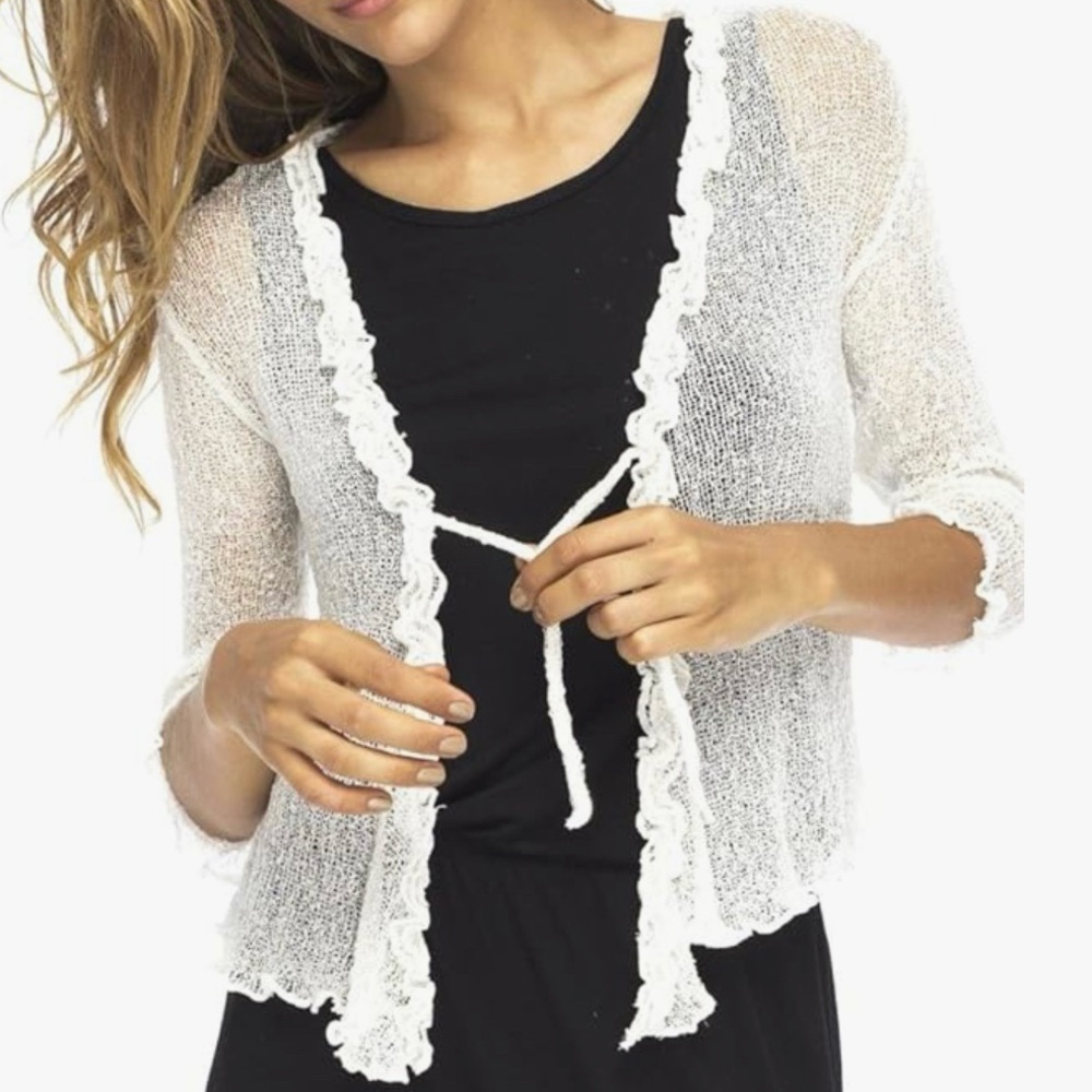 Back from Bali Sheer Cream Cardigan